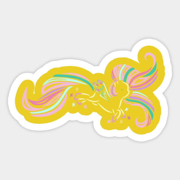 Tribal Pony - Rainbow Power Fluttershy Sticker by Alaina Williams